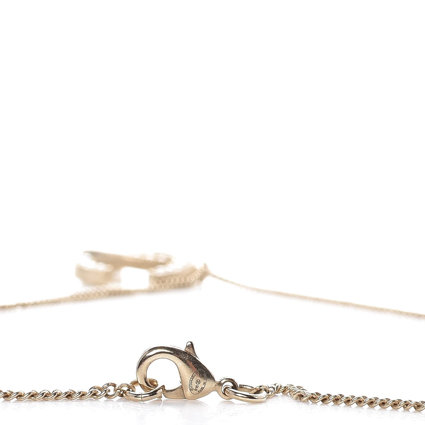 Pearl CC Pendant Necklace Gold