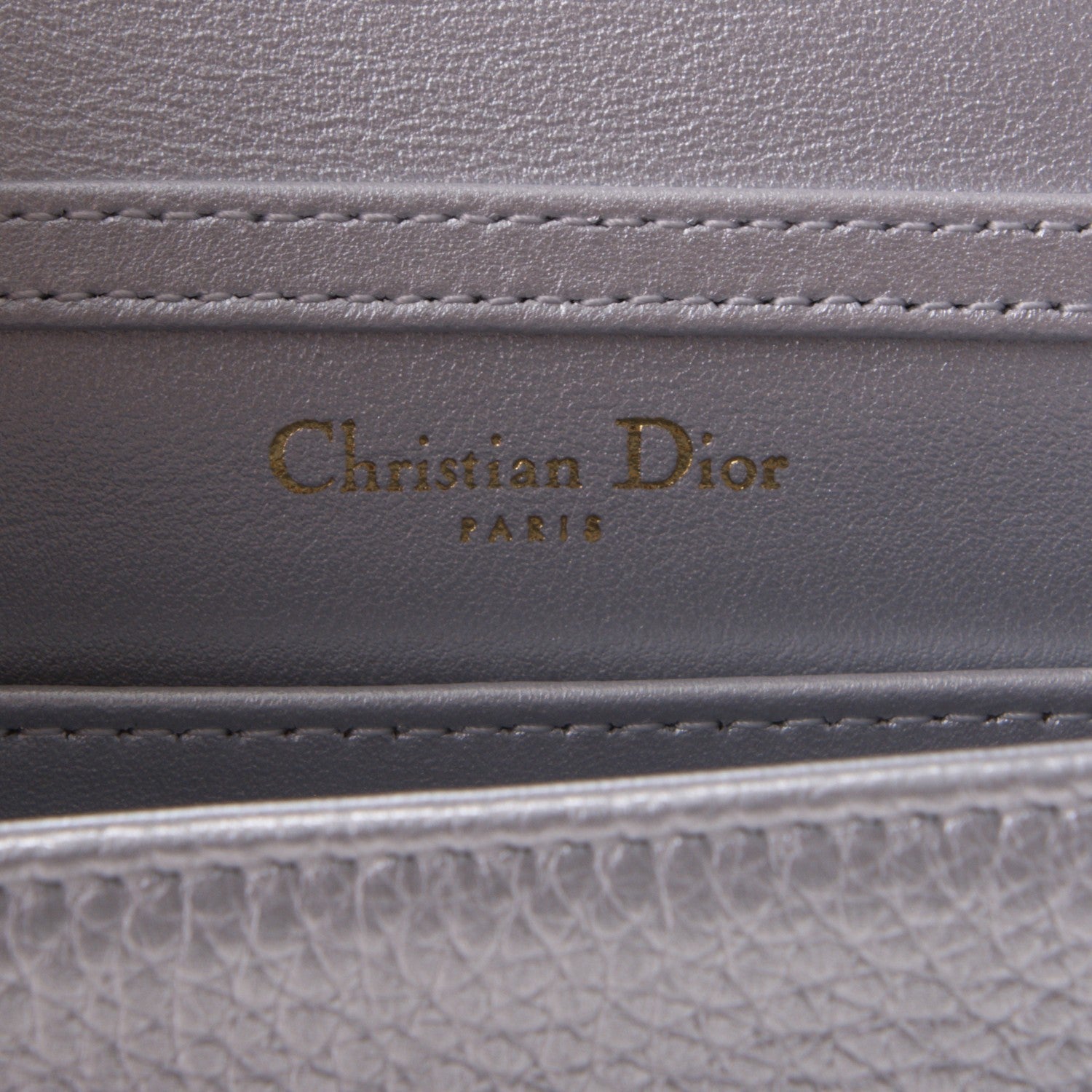 Christian Dior Metallic Grained Calfskin Baby Diorama Flap Bag Silver 5 of 6