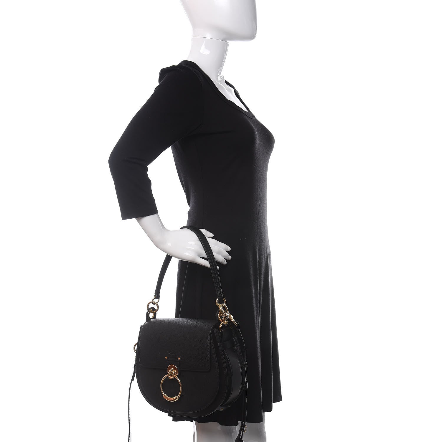 Chloe Grained Calfskin Large Tess Bag Black 3 of 11