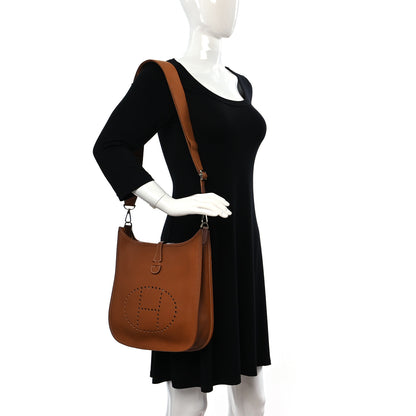 Hermes Taurillon Clemence Evelyne III PM Gold 2 of 13