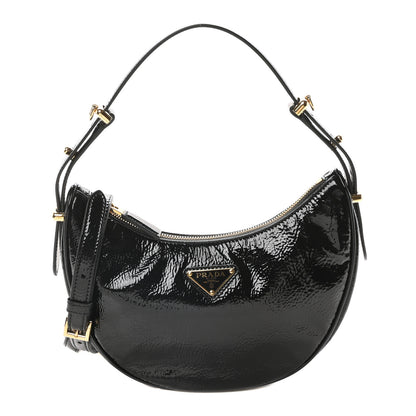 Prada Patent Naplak Arque Shoulder Bag Black 1 of 9