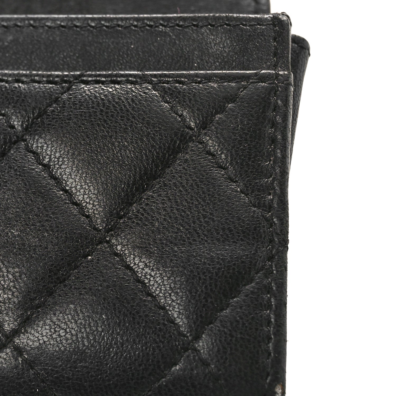 Chanel Lambskin Quilted Flap Card Holder Wallet Black 14 of 14