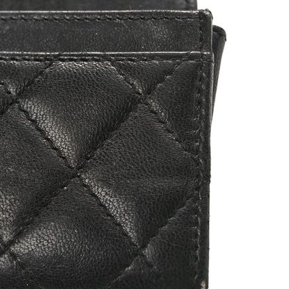 Chanel Lambskin Quilted Flap Card Holder Wallet Black 14 of 14