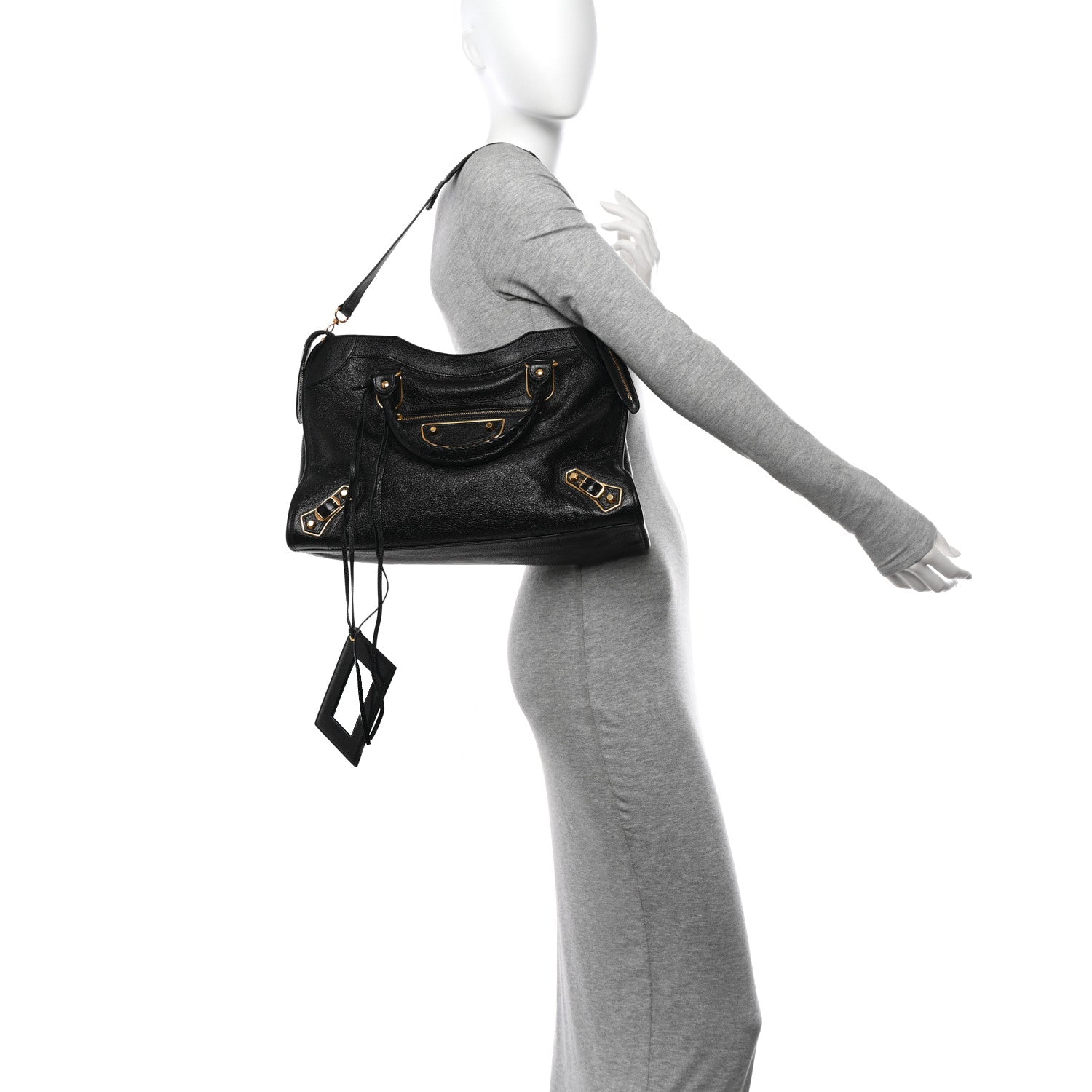 Balenciaga Chevre Gold Metallic Edge Hardware City Black 2 of 12