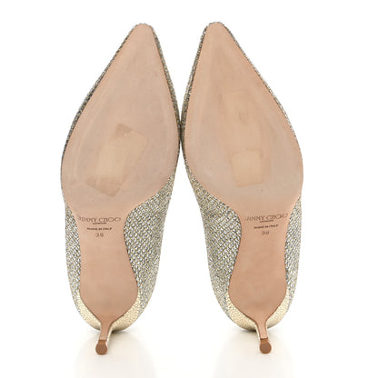 Jimmy Choo Glitter Fabric Romy Pumps 39 Champagne 5 of 11