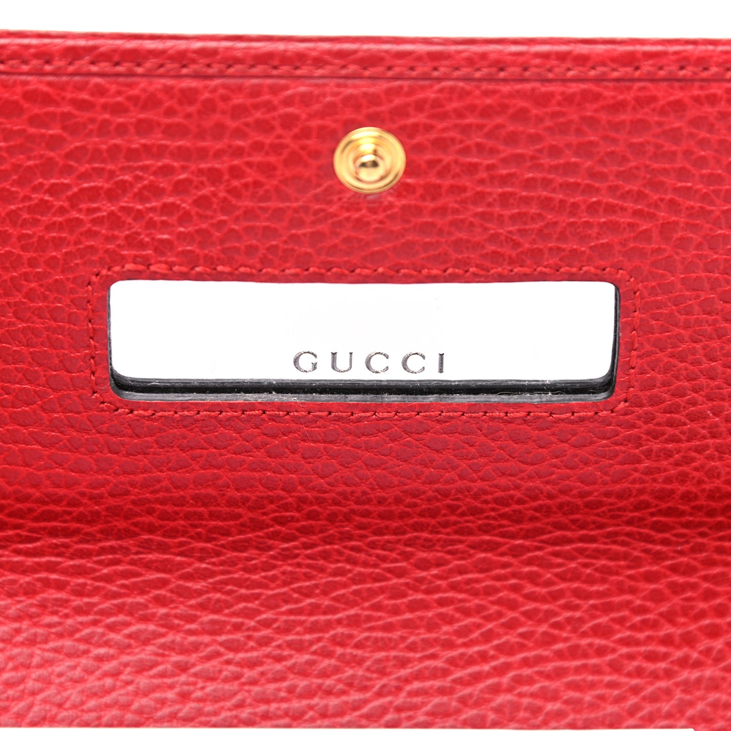Dollar Calfskin Petite GG Marmont Wallet Chain Bag Hibiscus Red