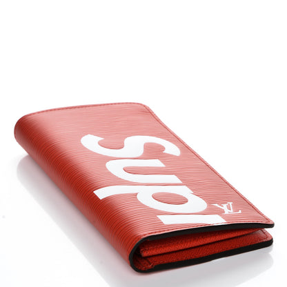 Louis Vuitton X SUPREME Epi Brazza Wallet Red 4 of 7