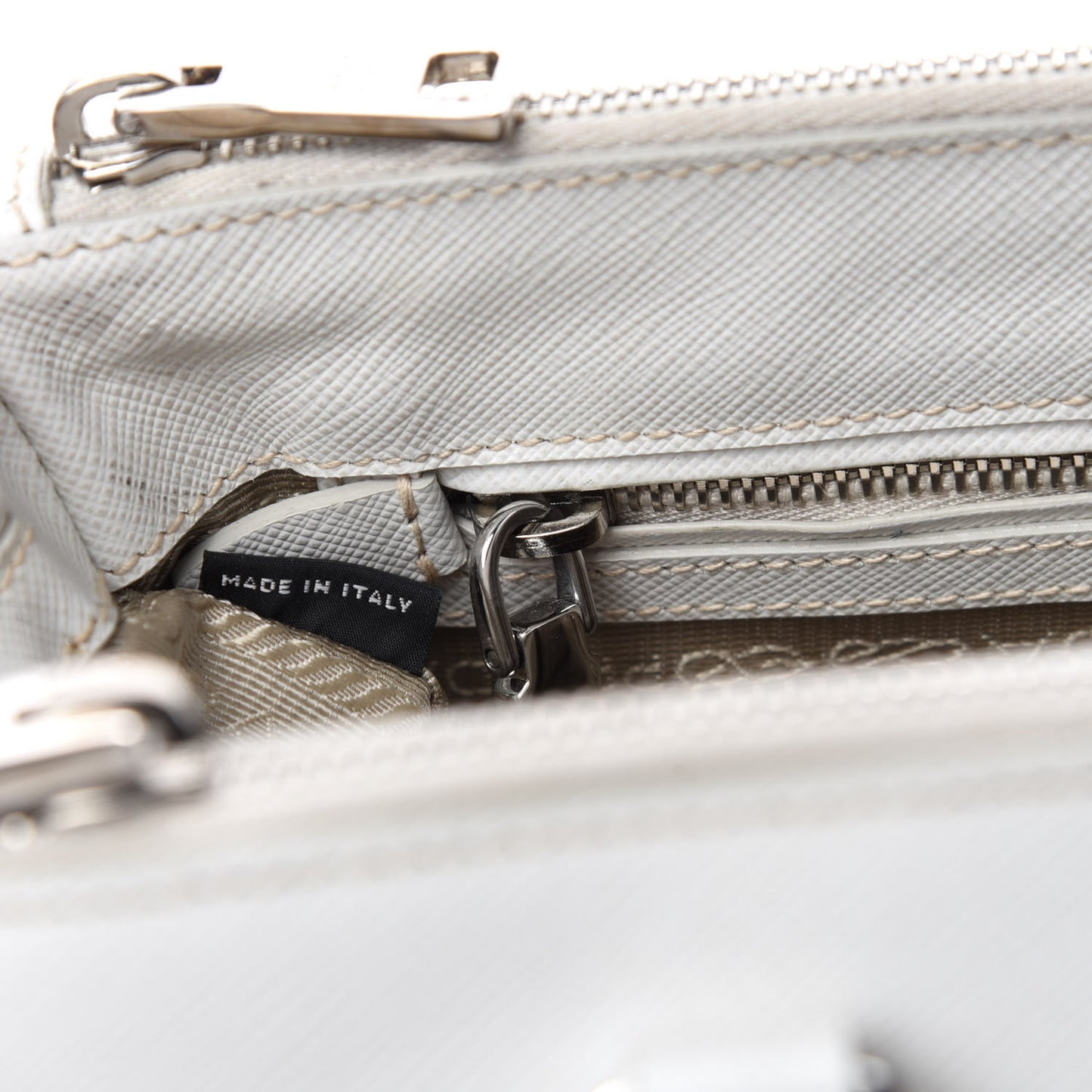 Saffiano Small Galleria Double Zip Tote Talco