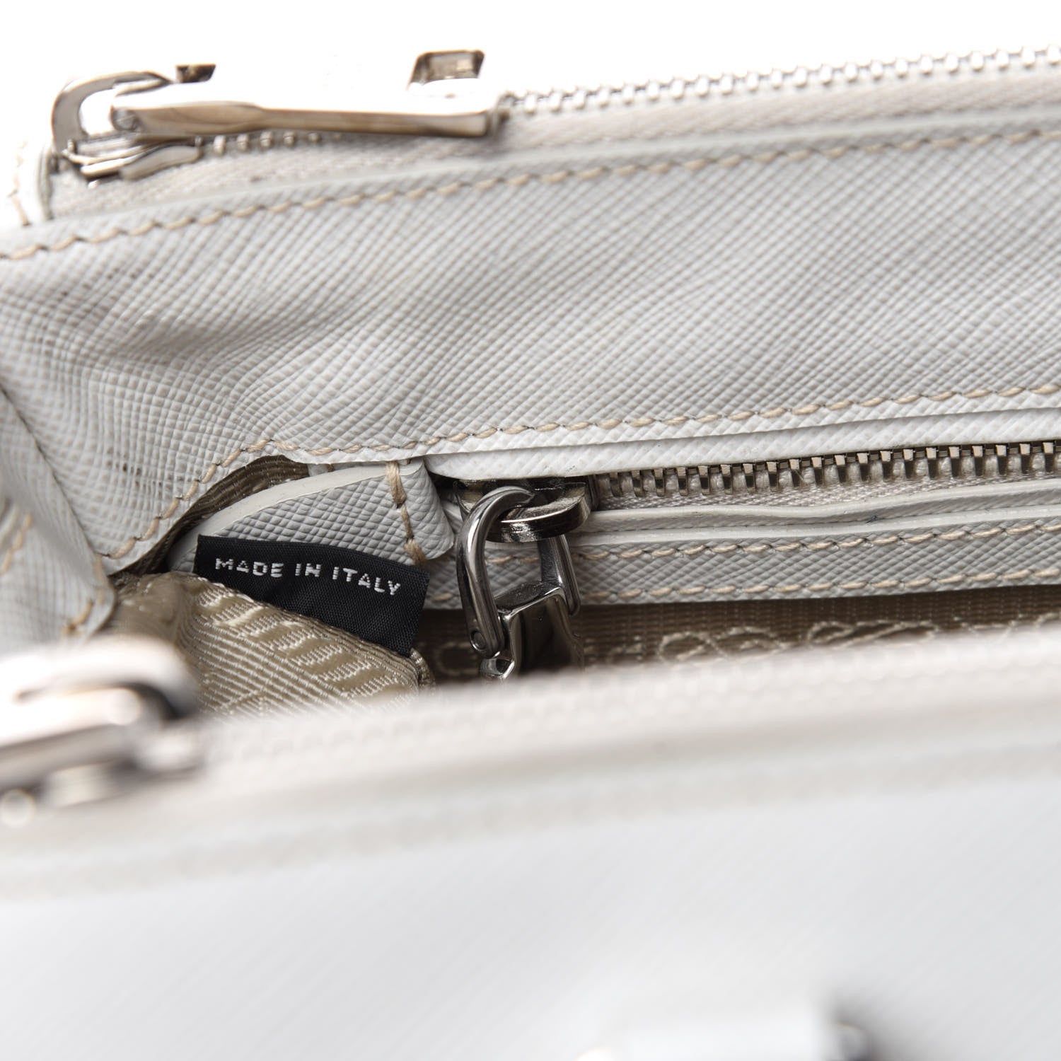 Prada Saffiano Small Galleria Double Zip Tote Talco 15 of 17