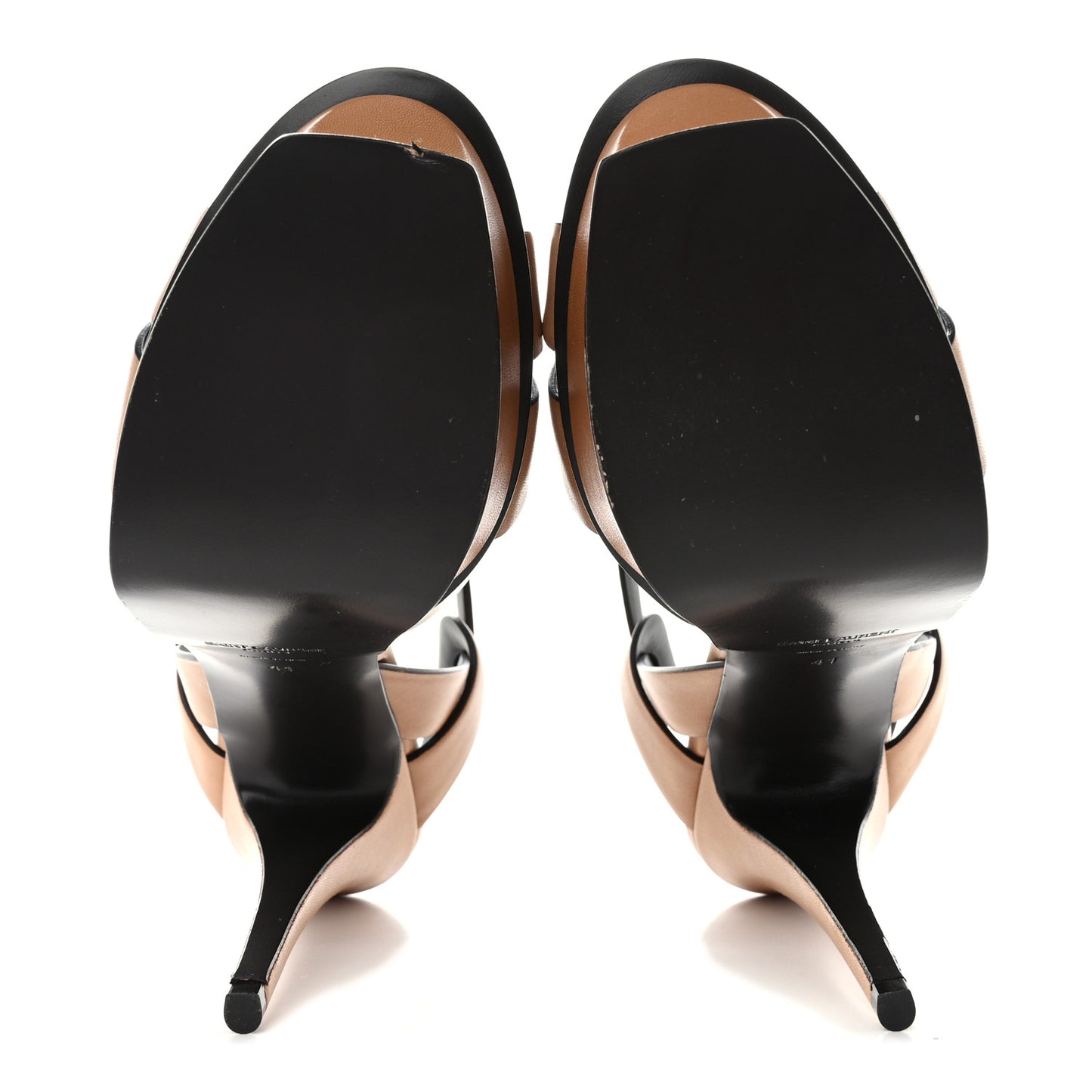 Calfskin Tribute 105 Platform Sandals 41 Gold Brown