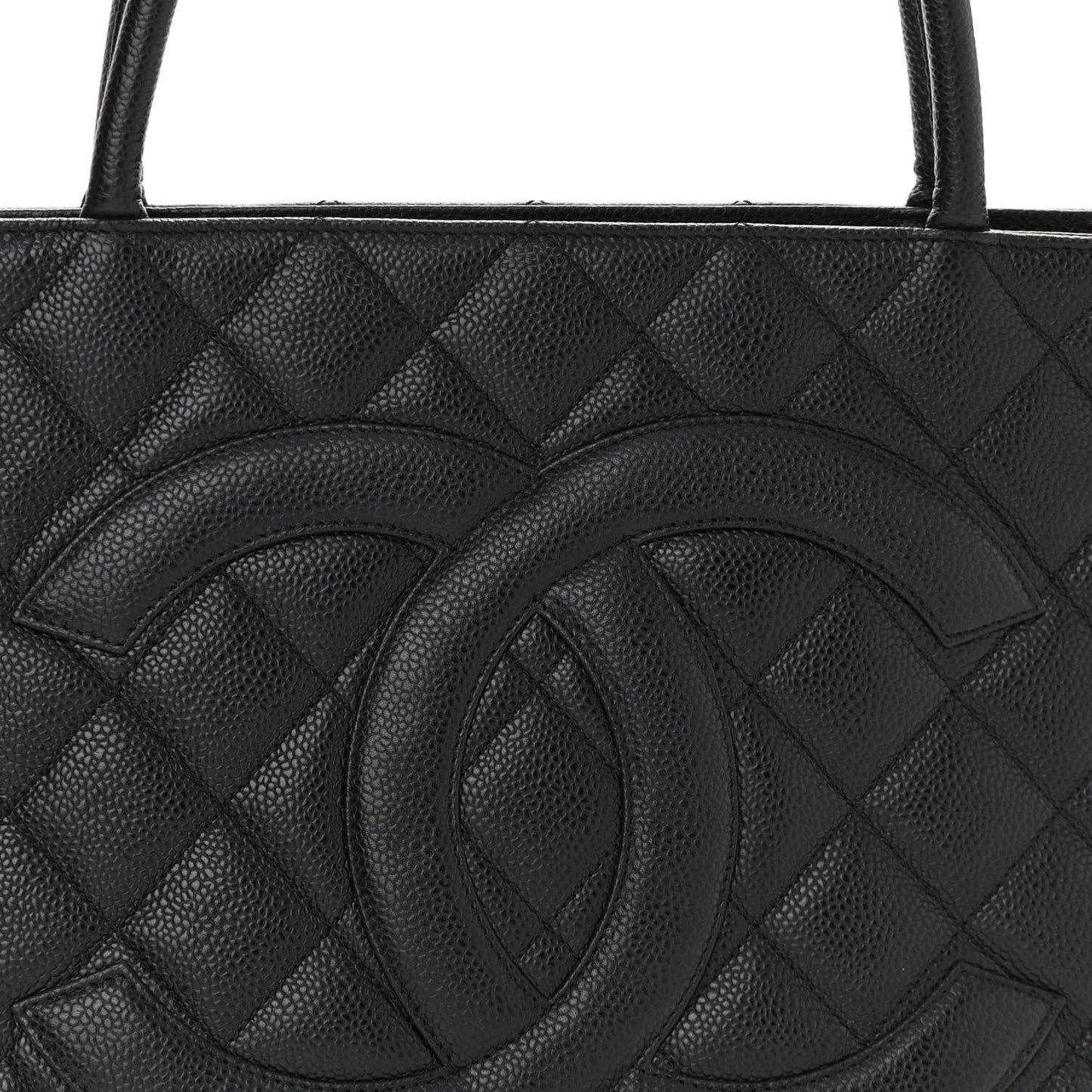 Caviar Quilted Medallion Tote Black