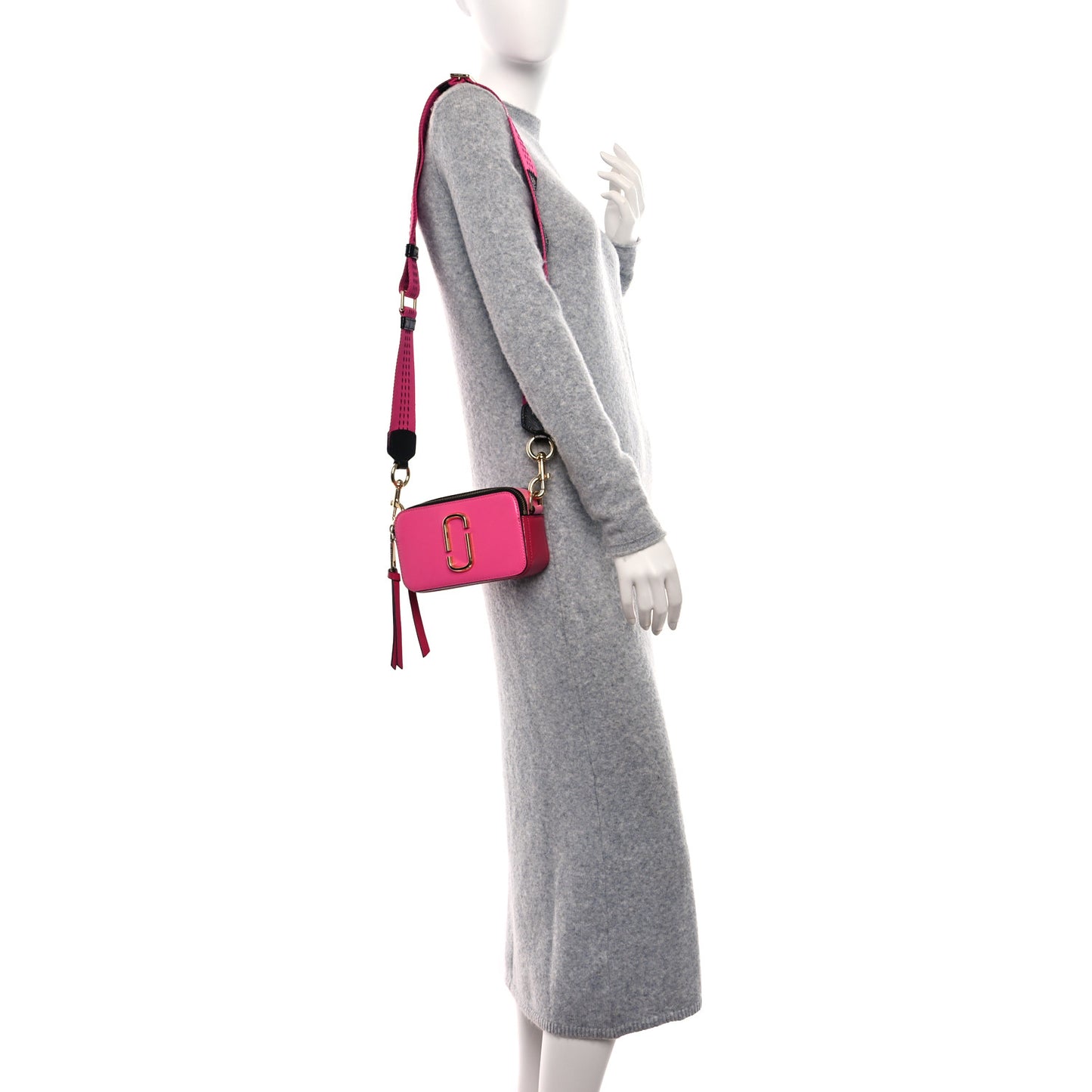 Saffiano Small Snapshot Camera Bag Pink