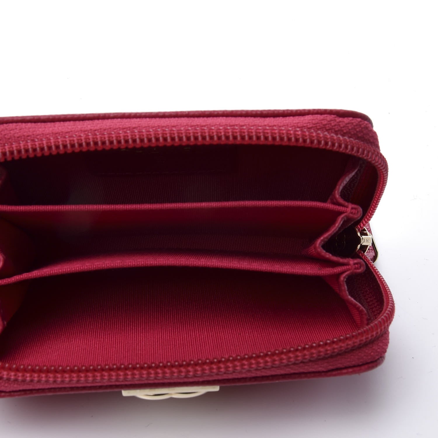 Chanel Caviar Quilted Boy Zip Around Coin Purse Wallet Dark Pink 4 of 9