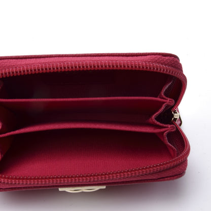 Chanel Caviar Quilted Boy Zip Around Coin Purse Wallet Dark Pink 4 of 9