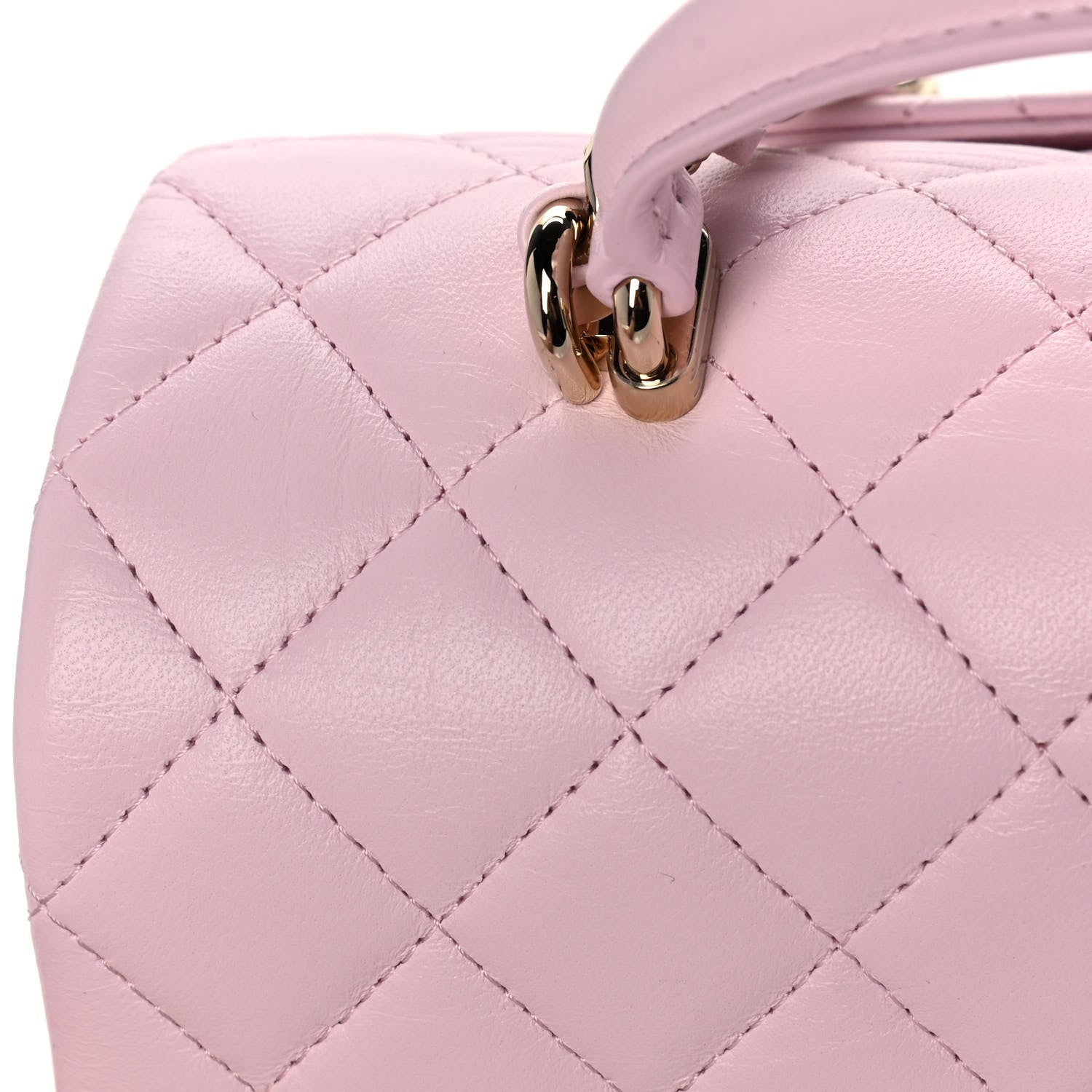 Chanel Lambskin Quilted Mini Top Handle Rectangular Flap Light Pink 13 of 14