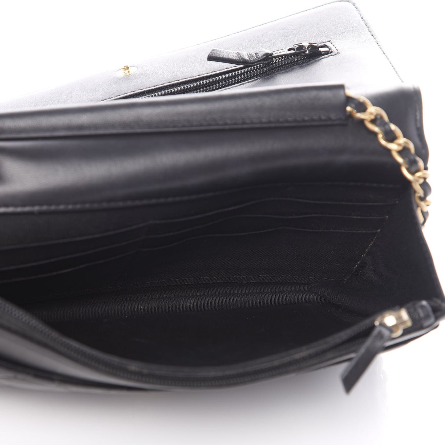 Lambskin Quilted Boy Wallet On Chain WOC Black