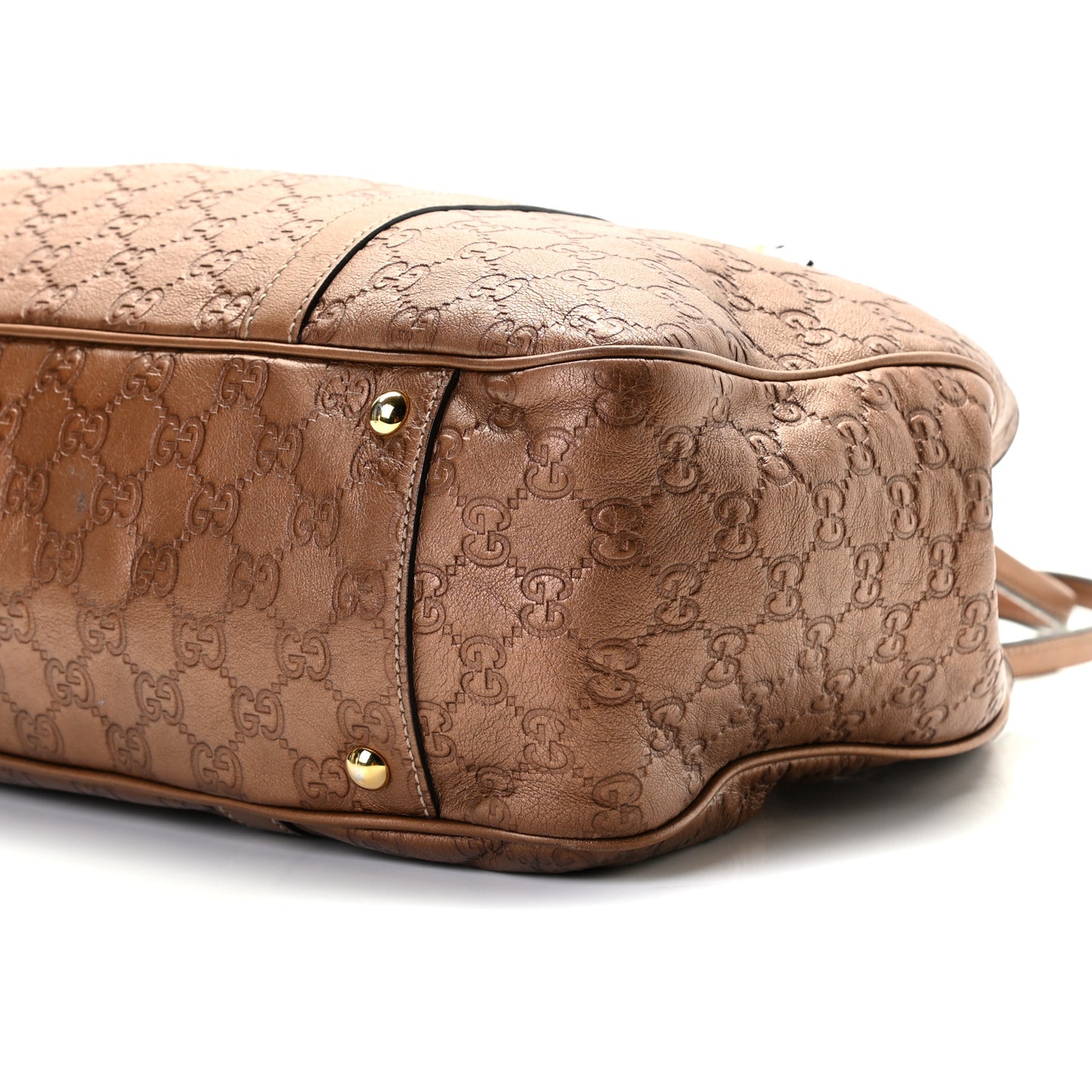 Metallic Guccissima Large GG Twins Tote Bronze