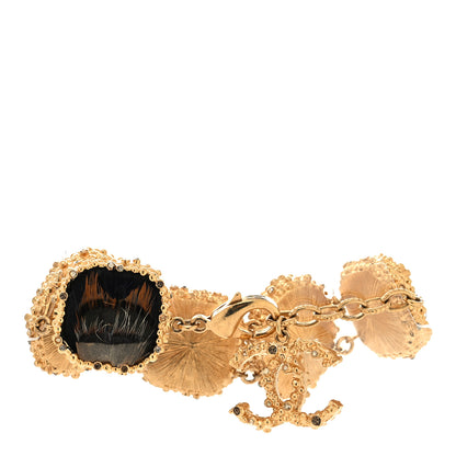 Chanel Feather Crystal CC Bracelet Gold 3 of 5