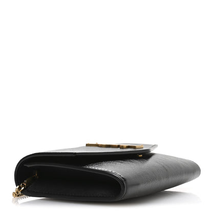 Saint Laurent Crinkled Calfskin Uptown Chain Wallet Black 4 of 10