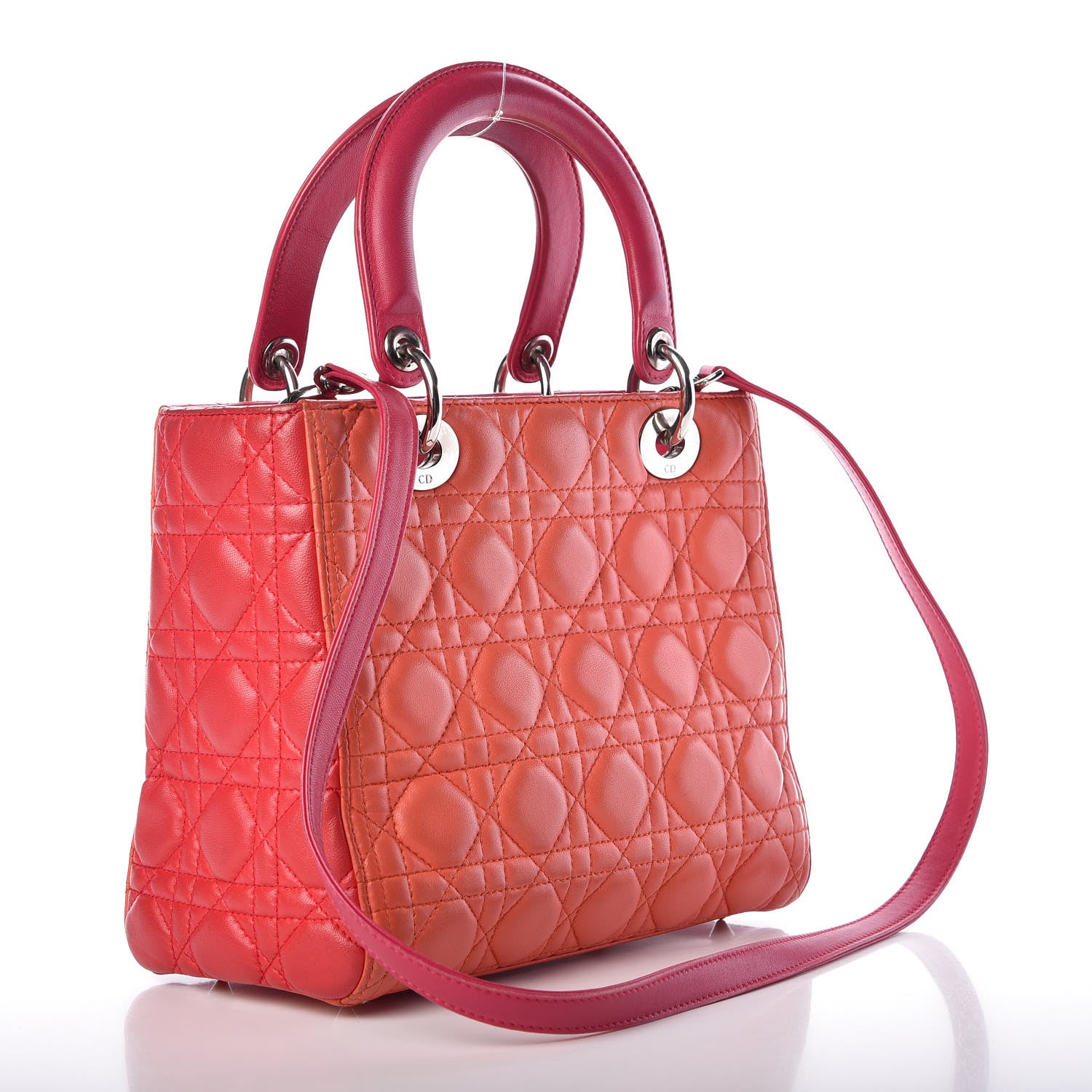 Christian Dior Lambskin Cannage Medium Tri-Color Lady Dior Pink 3 of 13