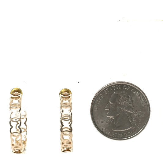 Metal CC Hoop Earrings Gold