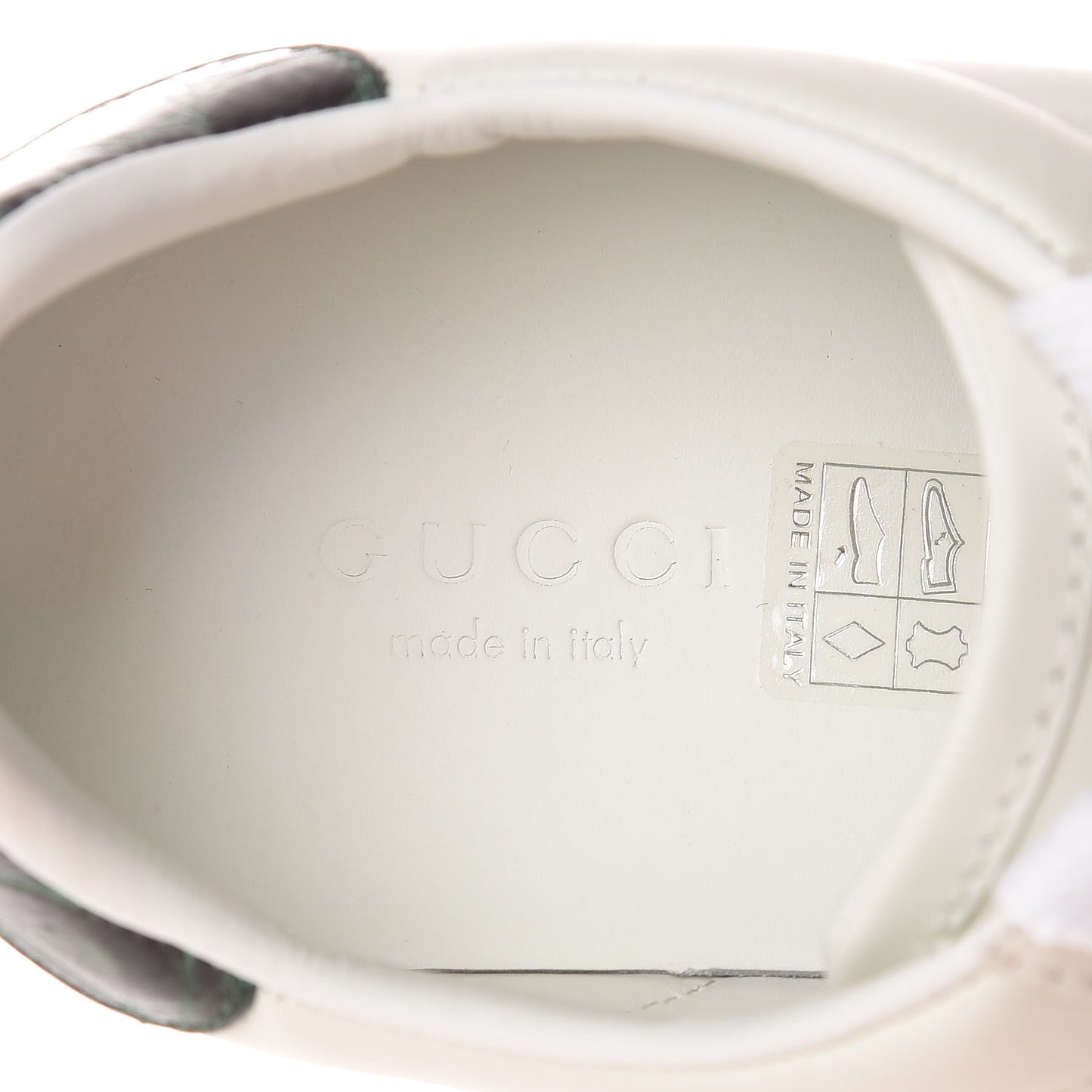 Calfskin Crocodile Web Womens Ace Sneakers 35.5 White Green
