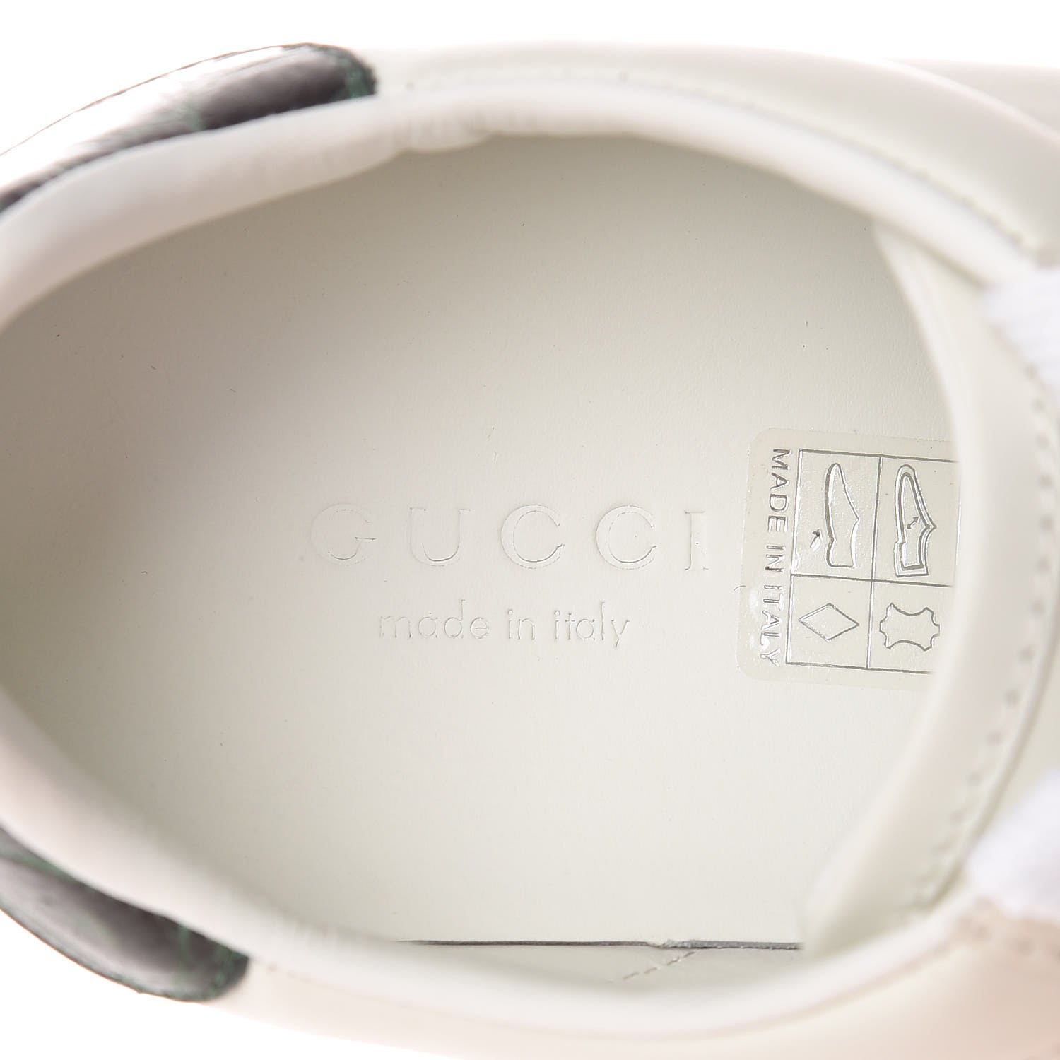 Gucci Calfskin Crocodile Web Womens Ace Sneakers 35.5 White Green 7 of 10