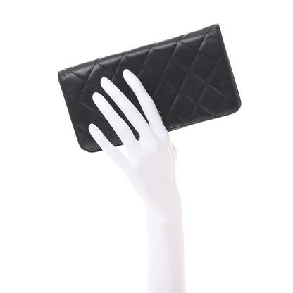 Chanel Lambskin Quilted Yen Wallet Black 2 of 14