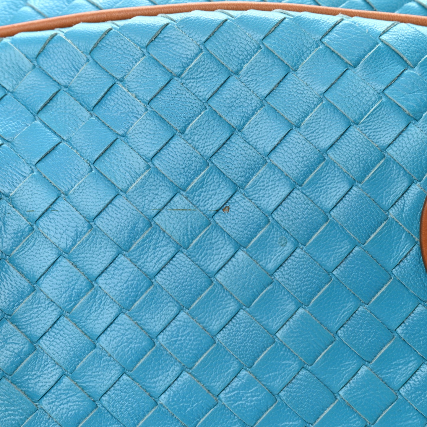 Nappa Intrecciato Bowling Bag Blue