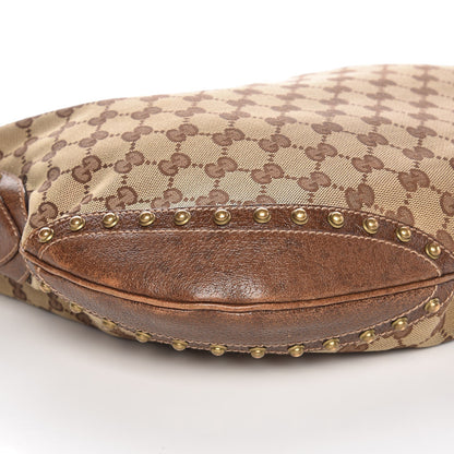 Gucci Monogram Pelham Studded Shoulder Bag Brown 8 of 9