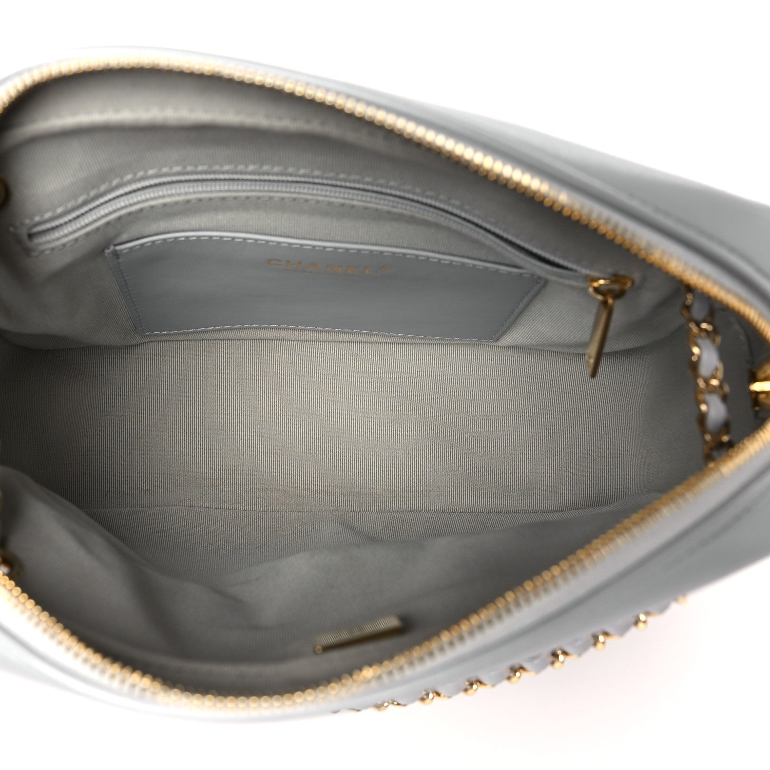 Chanel Shiny Lambskin Quilted Medium Camera Case Grey 5 of 10