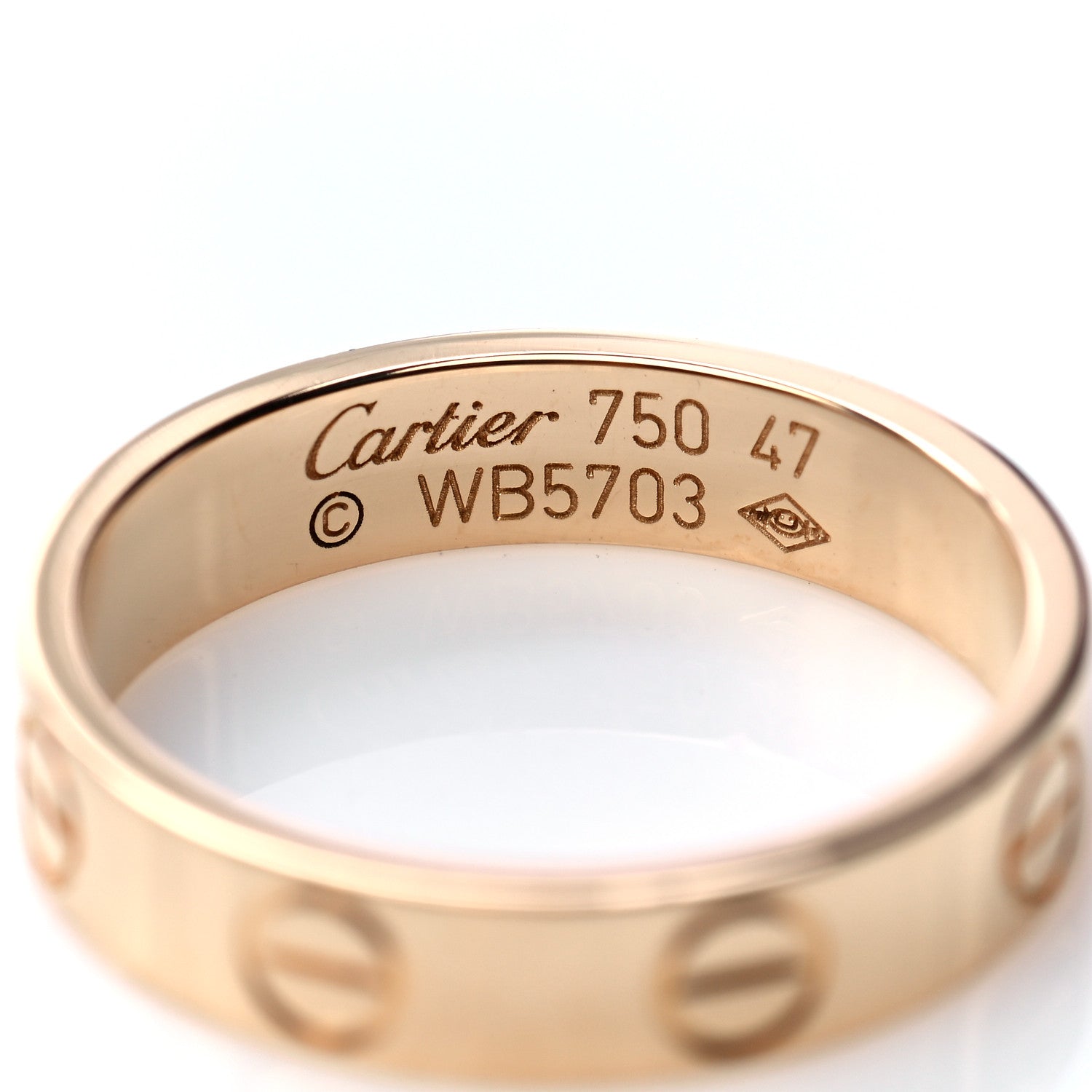 Cartier 18K Yellow Gold 3.5mm LOVE Wedding Band Ring 47 4 4 of 5