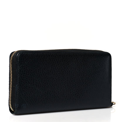 Gucci Dollar Calfskin GG Marmont Zip Around Wallet Black 3 of 7