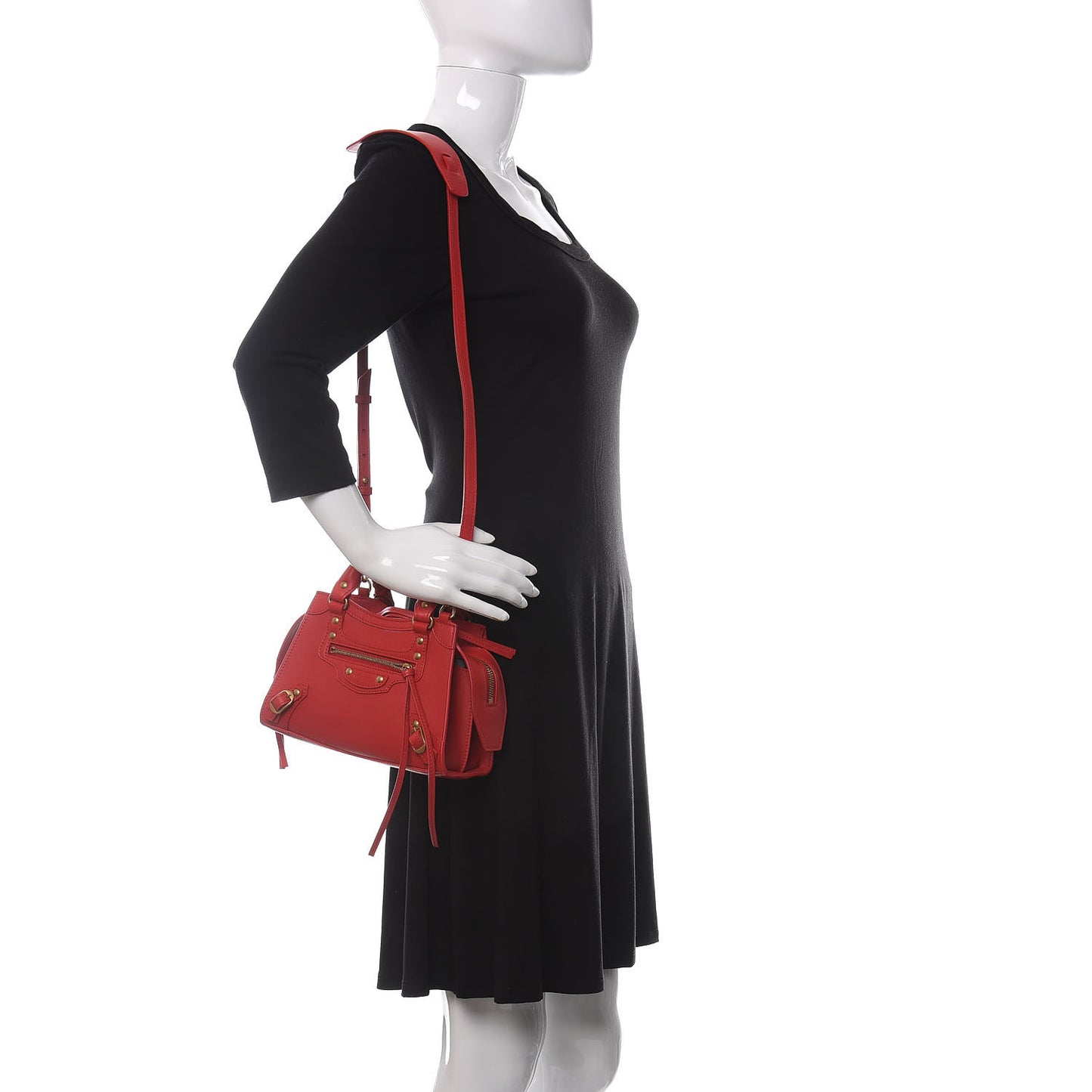 Smooth Calfskin Neo Classic Brass Hardware Mini City Red