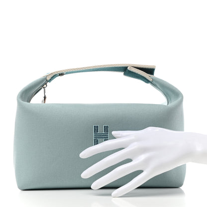 Hermes Canvas Large Bride-A-Brac Pouch Eucalyptus 2 of 9