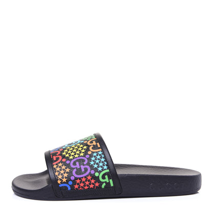 Gucci GG Supreme Monogram Psychedelic Slide Sandals 36 Black Multicolor 1 of 9