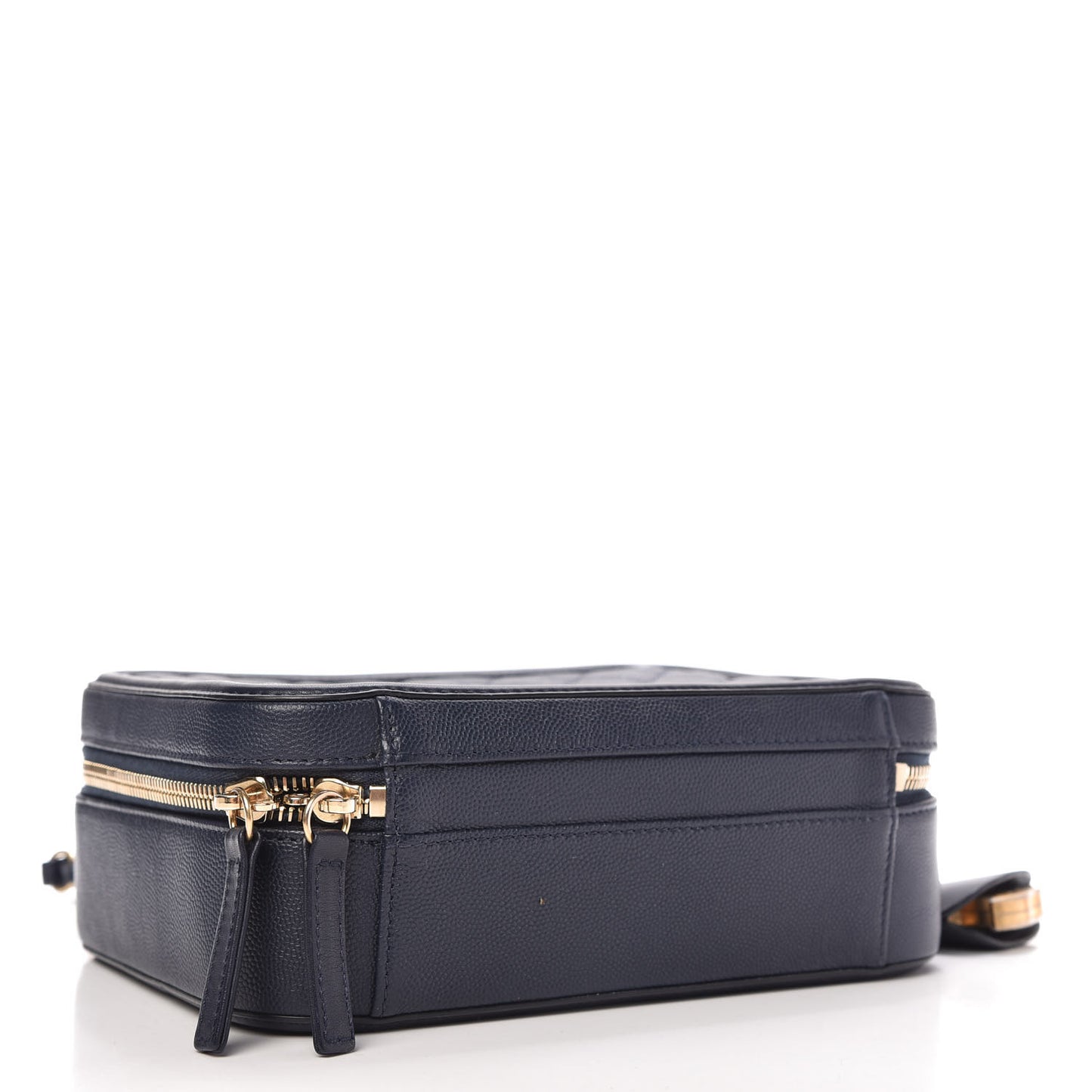 Caviar Quilted Medium CC Filigree Vanity Case Navy