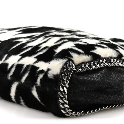 Stella McCartney Eco Fur Houndstooth Big Falabella  Tote Black White 11 of 11