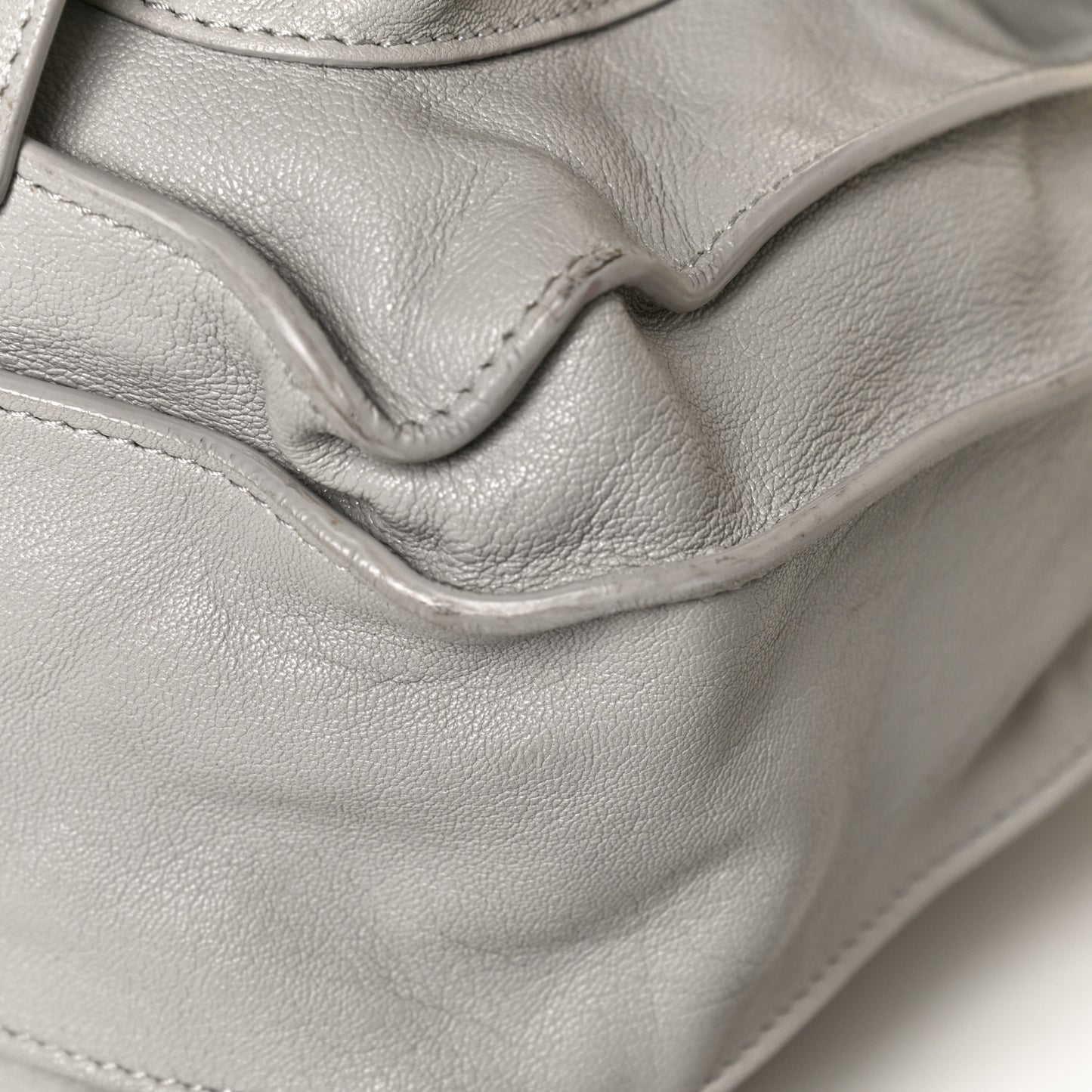 Lambskin Medium PS1 Satchel Pale Steel