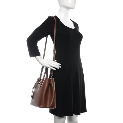 Prada Saffiano Cuir Medium Bi-Color Double Bag Palissandro Black 2 of 8