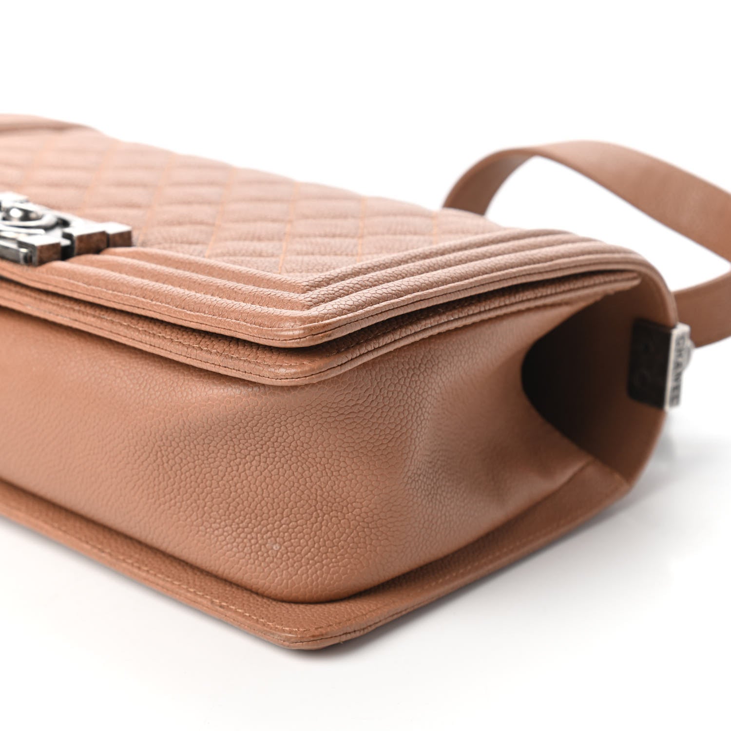 Chanel Caviar Quilted Medium Boy Flap Camel 7 of 11