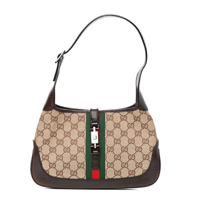 Gucci Monogram Web Jackie O Hobo Dark Brown 1 of 12
