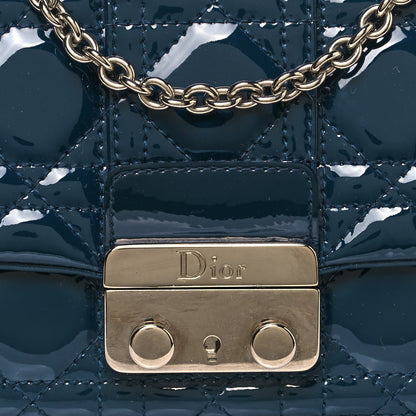 Christian Dior Patent Cannage New Lock Pouch Blue 7 of 13