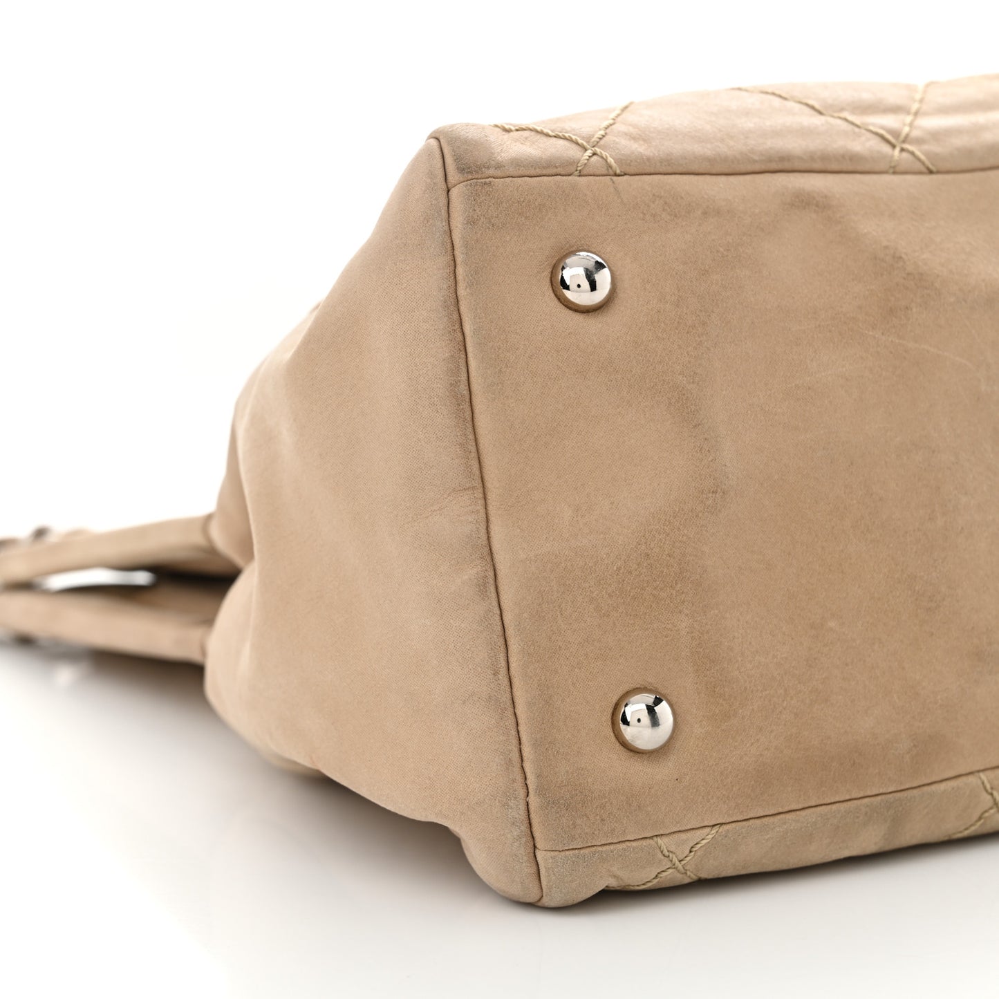 Iridescent Calfskin Small Sea Hit Tote Beige