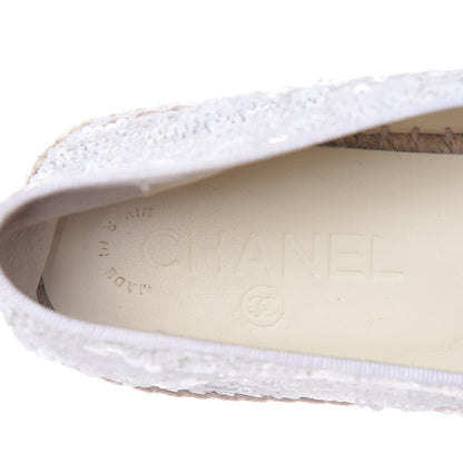 Chanel Patent Sequin CC Espadrilles 38 White 9 of 10
