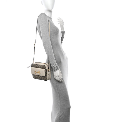 Gucci GG Supreme Monogram Small Horsebit 1955 Shoulder Bag Beige Mystic White 2 of 14