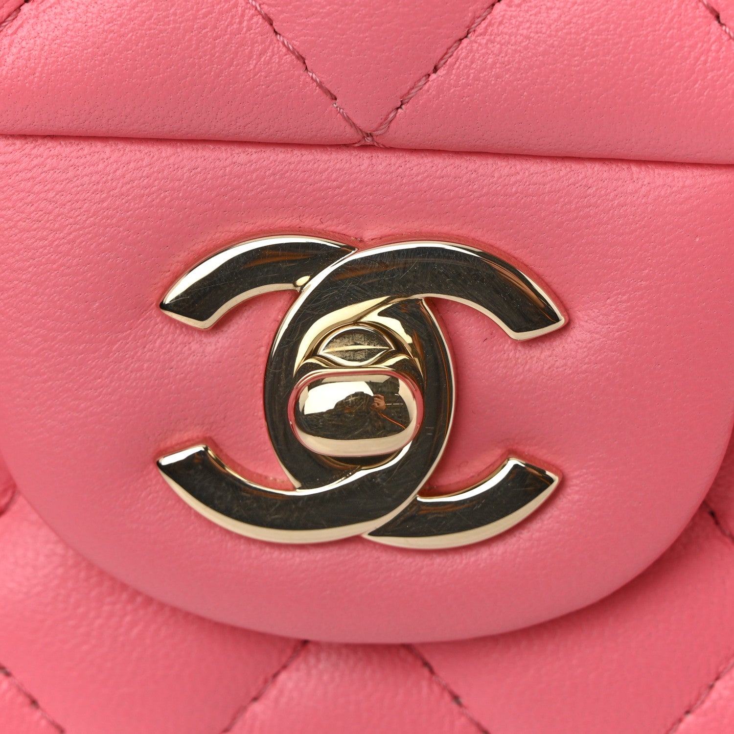 Chanel Lambskin Quilted Mini Rectangular Flap Pink 11 of 12