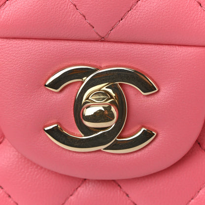 Chanel Lambskin Quilted Mini Rectangular Flap Pink 11 of 12