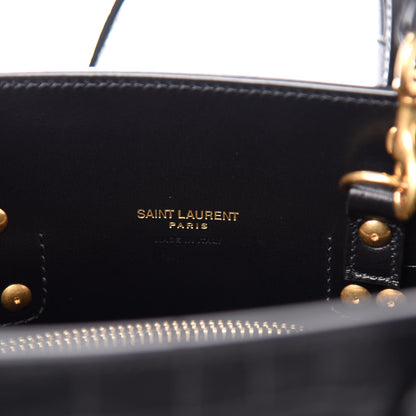 Saint Laurent Calfskin Crocodile Embossed Baby Sac De Jour Black 6 of 11