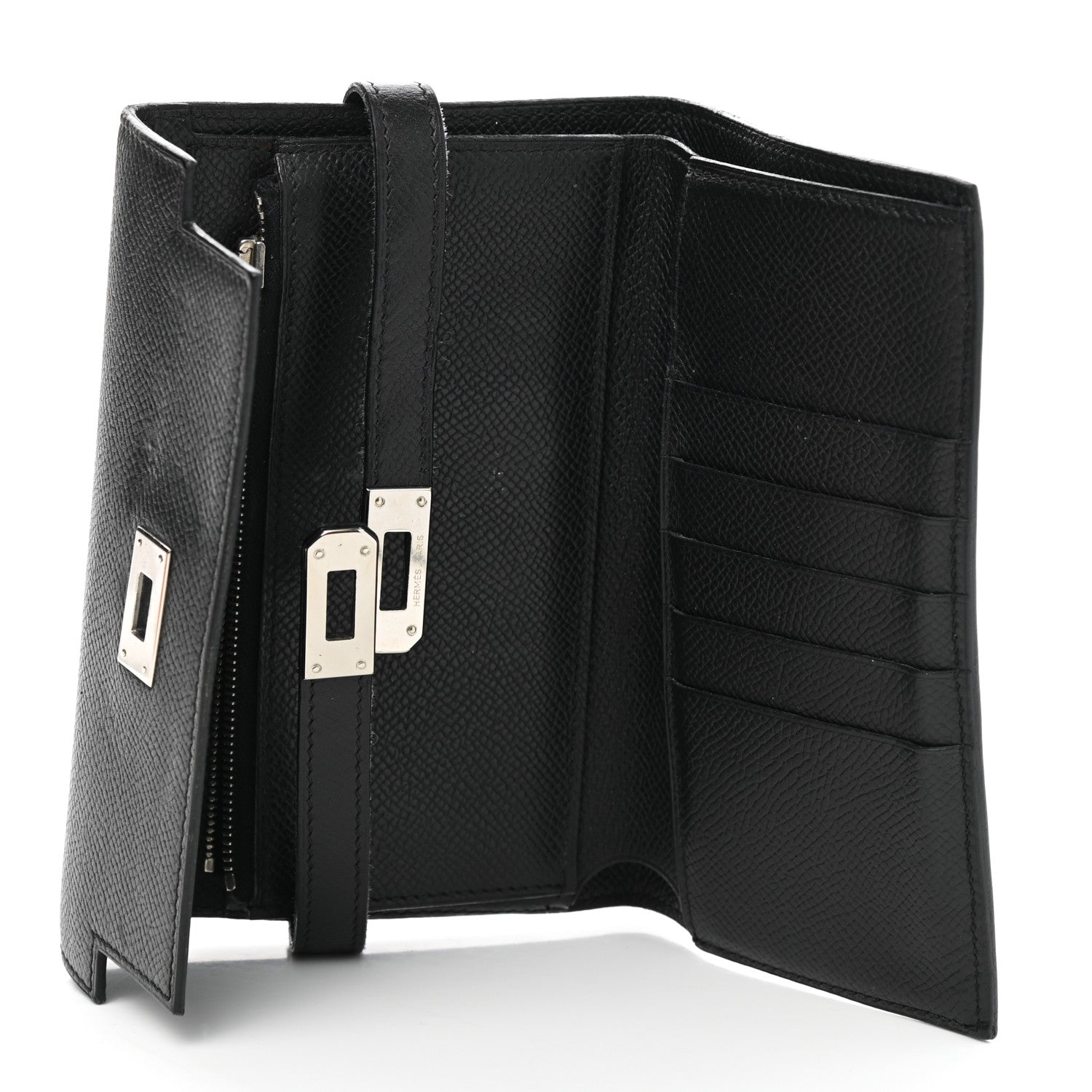 Hermes Epsom Medium Kelly Wallet Black 5 of 10